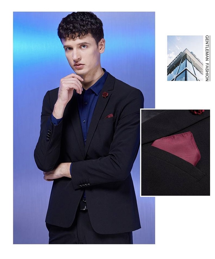 九牧王(joeone)20春夏修身a正装套西上衣黑色hx2080111【价格 图片