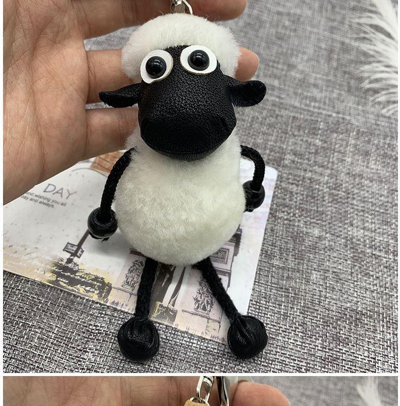 g69米白色剪绒羊小羊肖恩公仔手办摆件书包挂件公仔情侣款背包男生