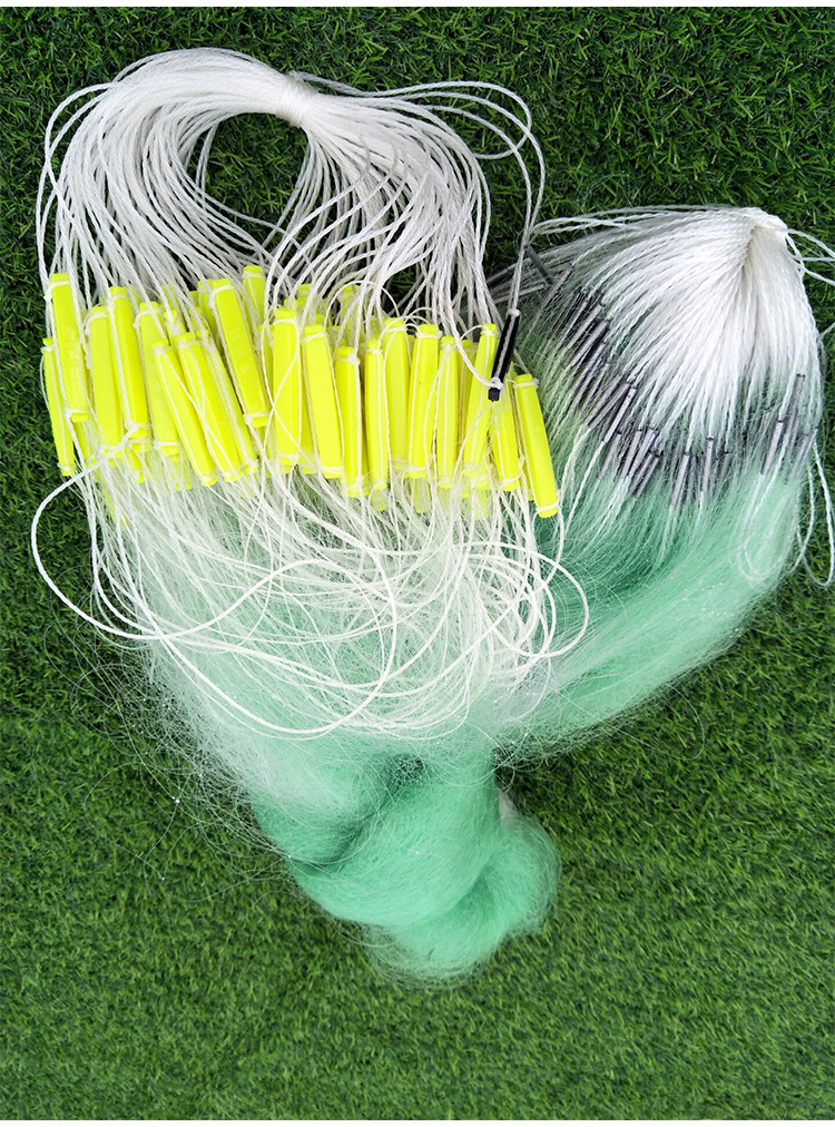 超级新品 鱼网绿丝渔网挂网沾粘网丝网单层三层网沉网鲫鱼进口渔具