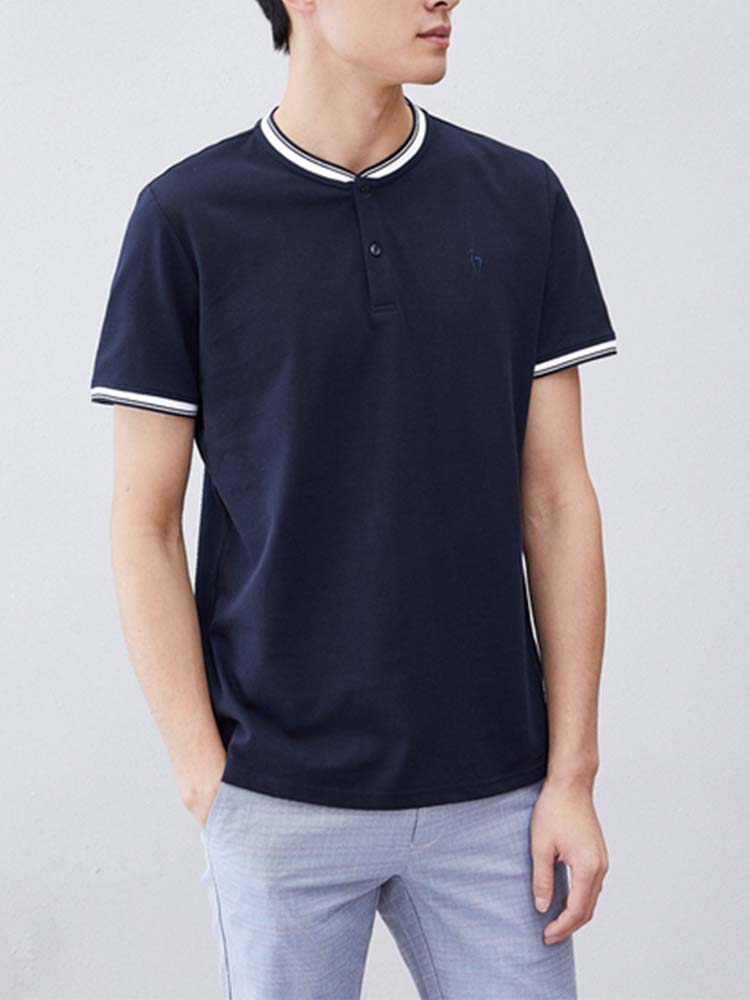 欧贝罗亚(oberora)男士polo衫 优品剪标时尚休闲基础简约绣花款短袖