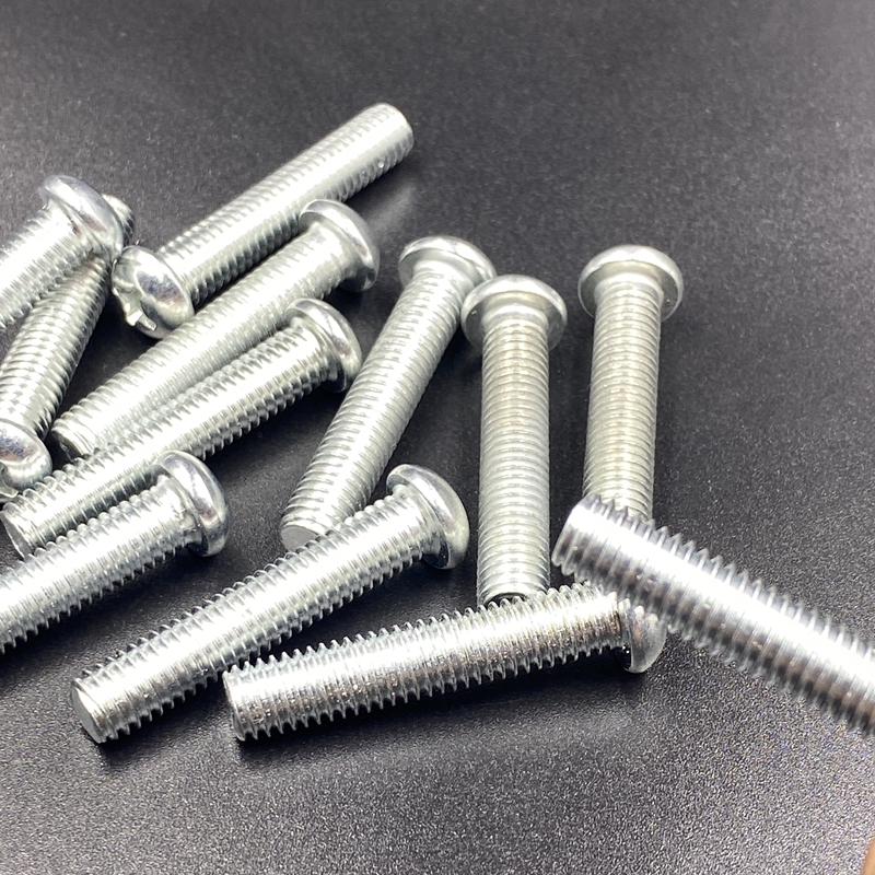 碳钢镀锌半圆头十字机牙螺丝钉铁镀锌盘头机螺钉 敬平