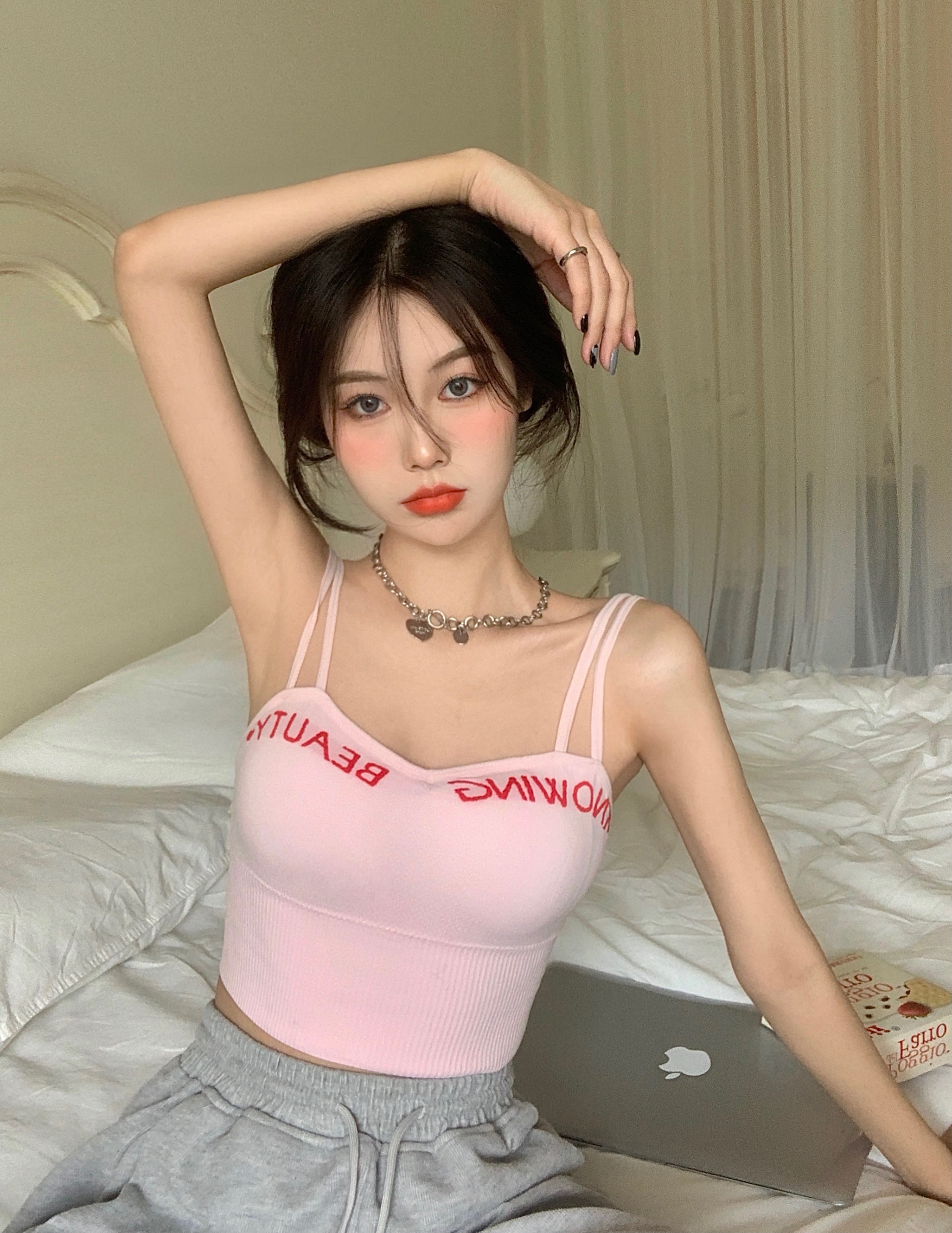 婕秘小众性感外穿小吊带女春夏季内搭背心法式短款内衣针织打底衫上衣