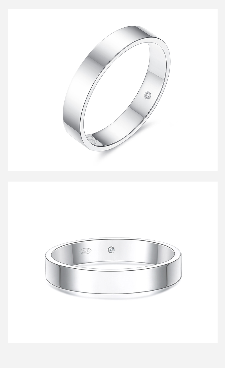 克徕帝(crd)钻石戒指q0332 crd克徕帝钻石男戒男士婚戒内镶钻戒单钻