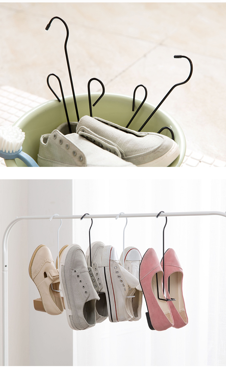 晒鞋架阳台横杆晒鞋子挂钩晾晒架窗台防风挂鞋衣架晾鞋架挂鞋架子黑色