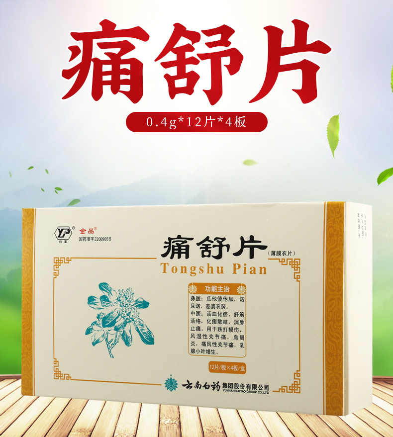 4g*48片/盒用于跌打损伤风湿性关节痛肩周炎痛风性关节痛乳腺小叶增生