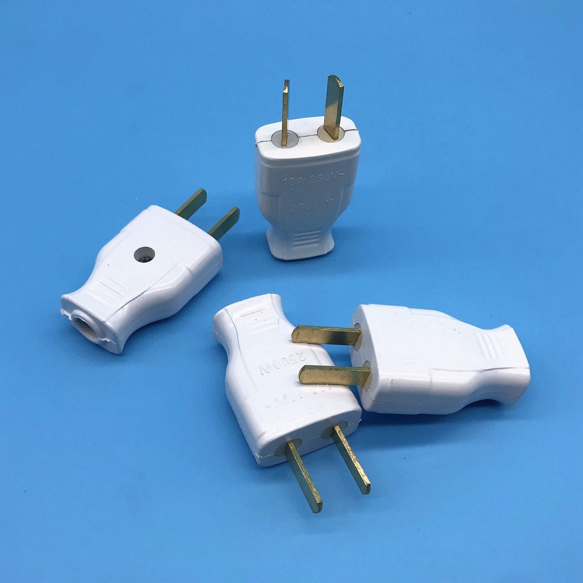 厂家直销250v电源二脚插只公母对接头2孔连接器电源母插头公插2只