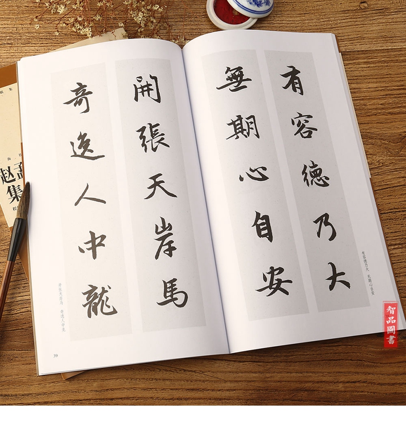 中國對聯集字字帖趙孟頫行書集字對聯程峰編軟筆毛筆行書書法練字帖