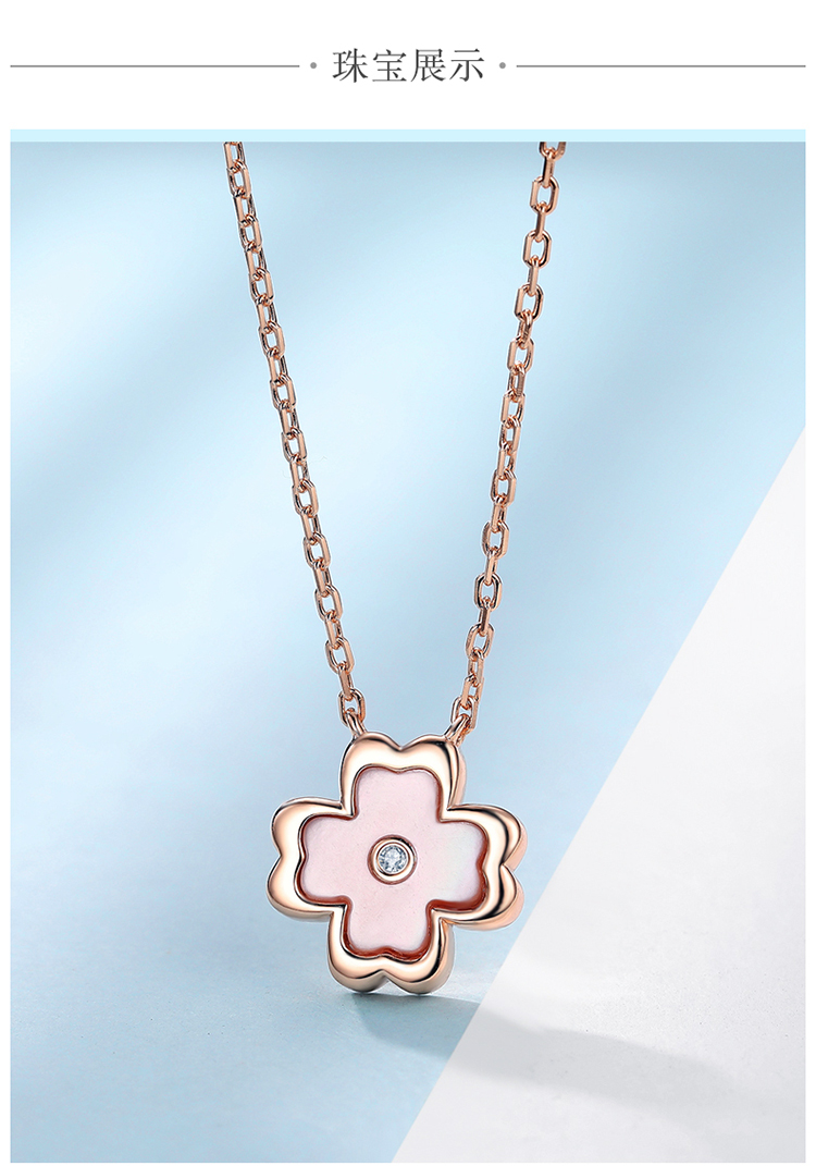 佐卡伊luckylife幸运人生四叶草钻石项链钻石项链