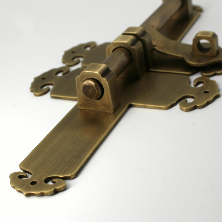 定做仿古铜插销锁扣中式大复古古建实木大全铜大插销栓锁总长25cm青铜