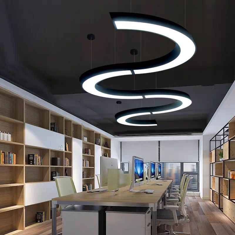 c形餐厅吊灯创意个性现代简约吧台led造型灯异形办公装饰艺术灯具