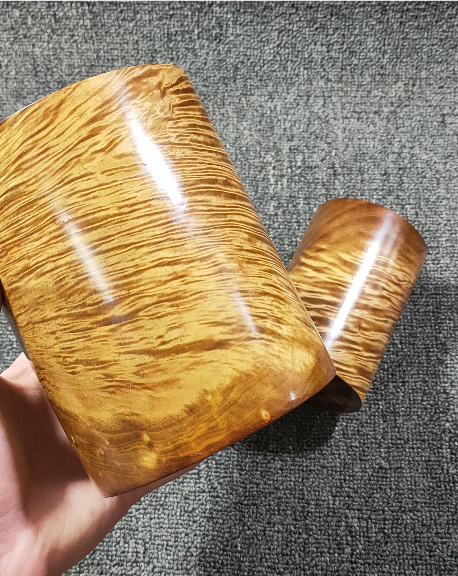 樟收纳筒 多功能大容量办公桌面摆件创意时尚 黄金樟笔筒大号多榴疤