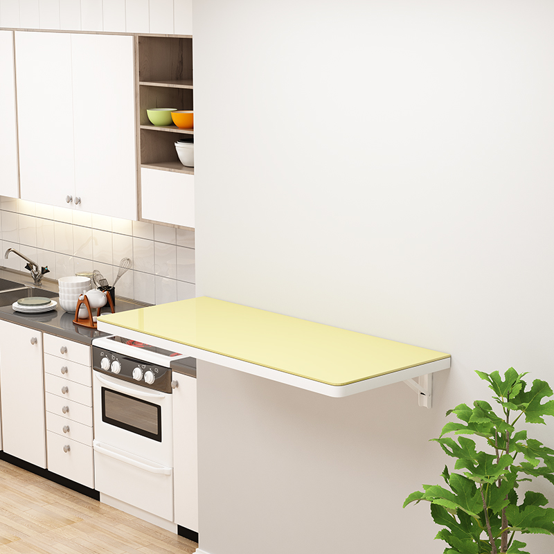 钢化玻璃壁挂折叠桌餐桌家用小户型挂墙桌连壁桌厨房作台吃饭桌