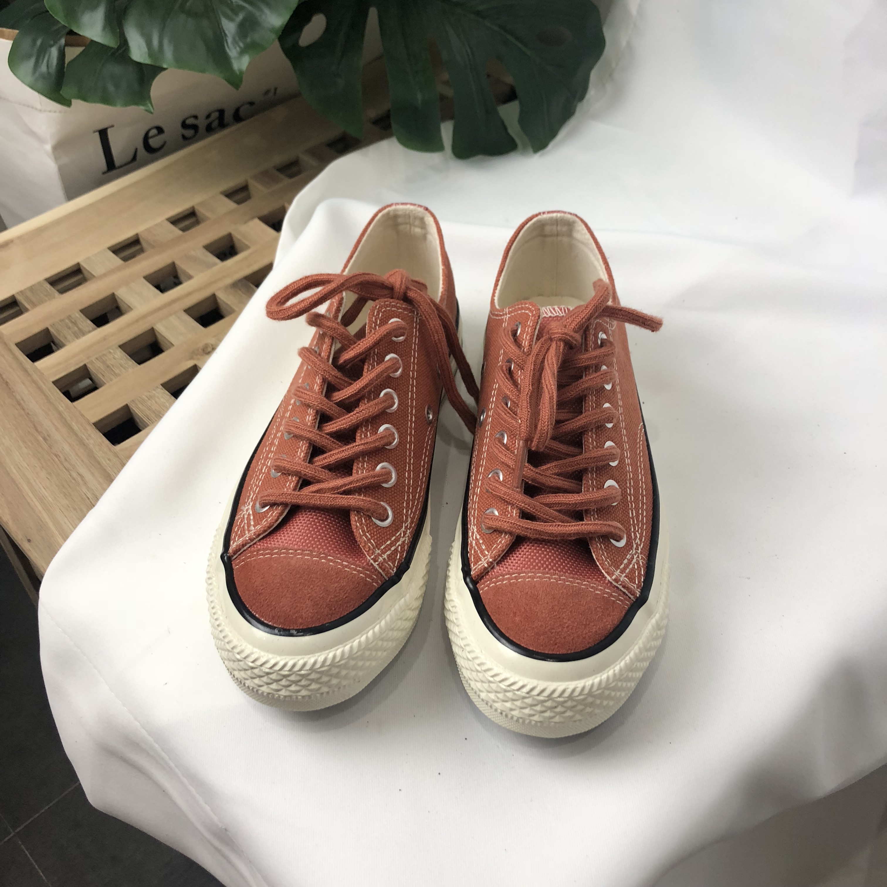 广赫女士帆布鞋586388366101 小脏橘帆布鞋女港风高帮鞋子女韩版学生