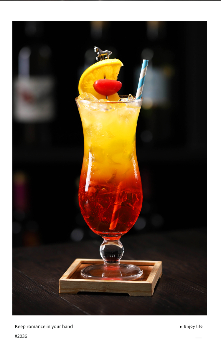 酒吧网红飓风杯好看的玻璃杯子高脚杯特饮杯冷饮杯鸡尾酒杯高颜值jing