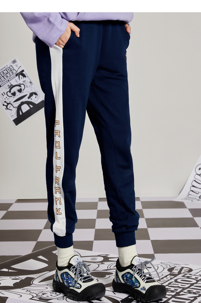 大嘴猴春季新款撞色休闲宽松韩版束脚裤女