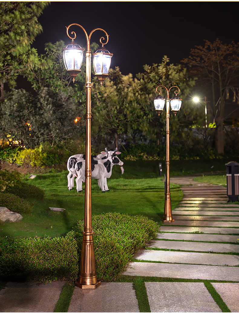 太阳能路灯户外庭院高杆灯室外欧式花园别墅草坪灯防水小区景观灯中精