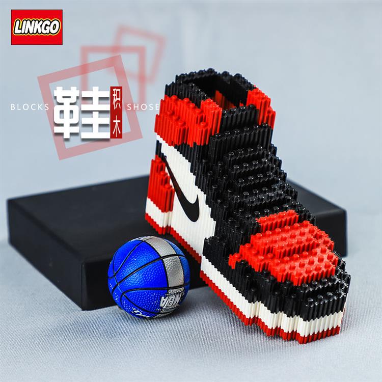 串联小颗粒瓶装拼插积木成年拼图玩具兼容乐高aj球鞋模型摆件