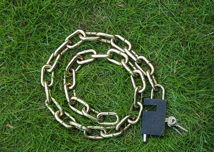 80mm仿不锈钢链条锁加粗抗液压剪特长链锁通开铁链锁