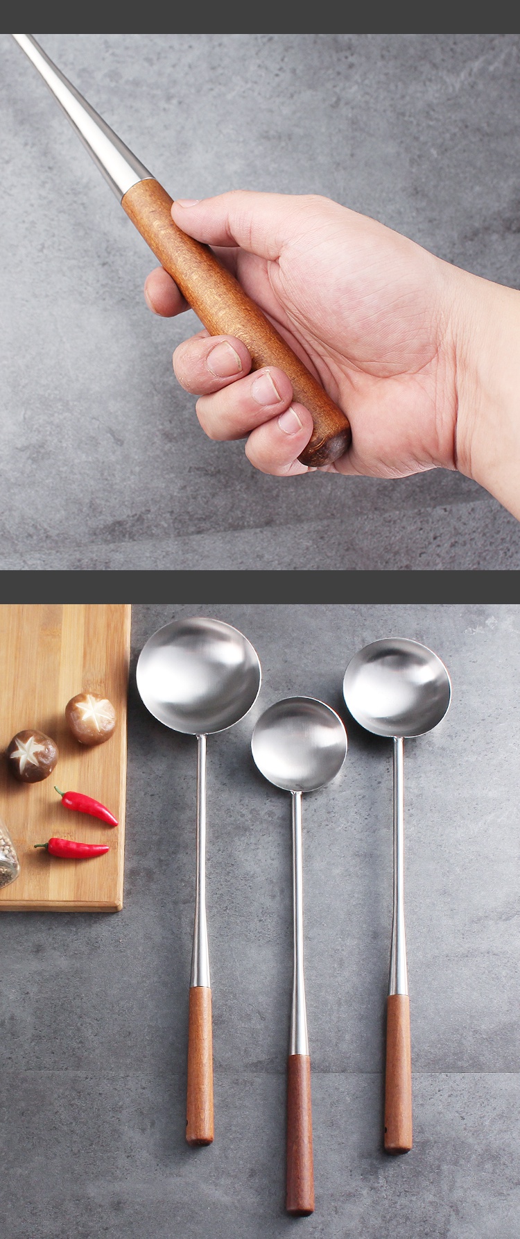 不锈钢勺子小调羹羹匙汤匙不锈钢炒勺家用锅铲炒菜勺子厨师长柄汤勺