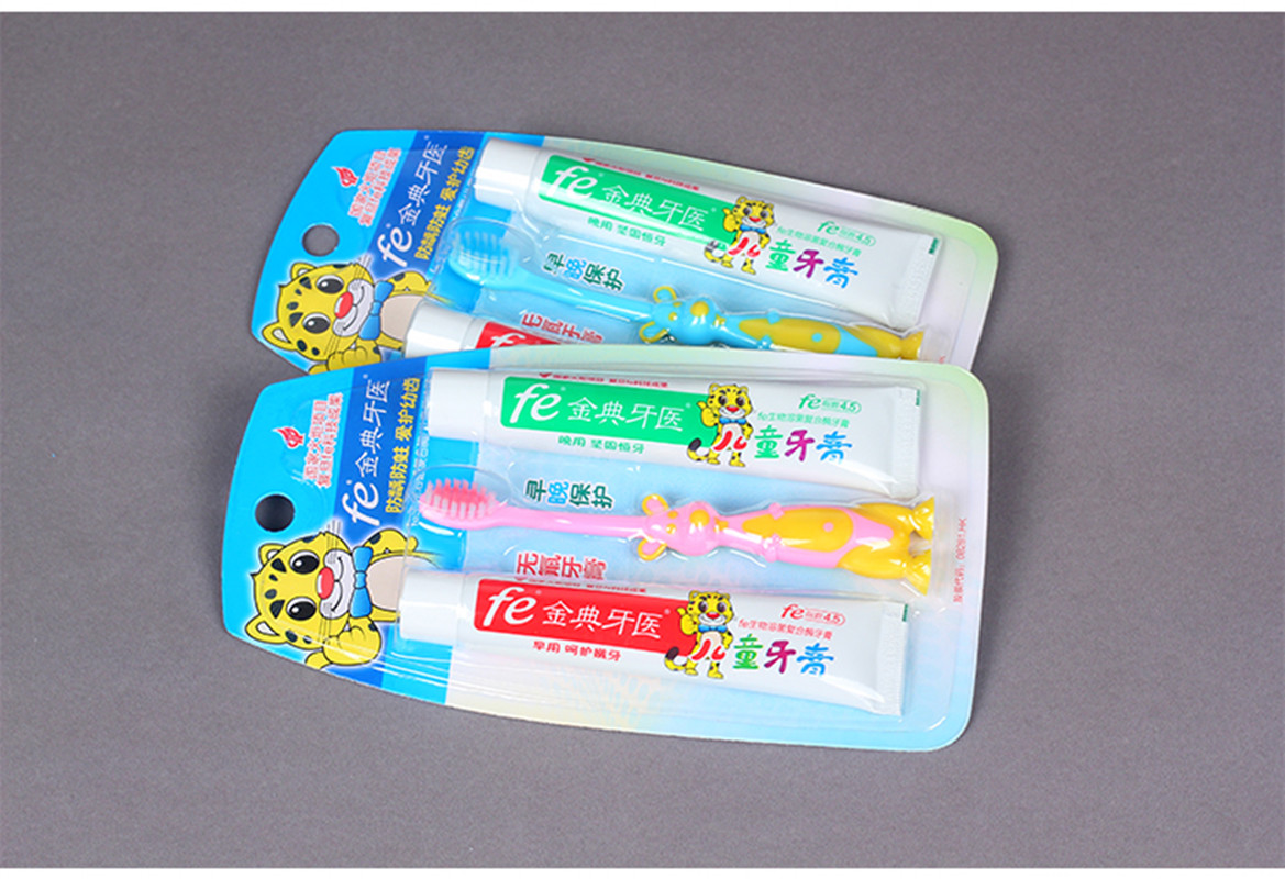 fe金典牙医儿童早晚牙膏防龋防蛀固齿无氟牙膏3-6-12岁