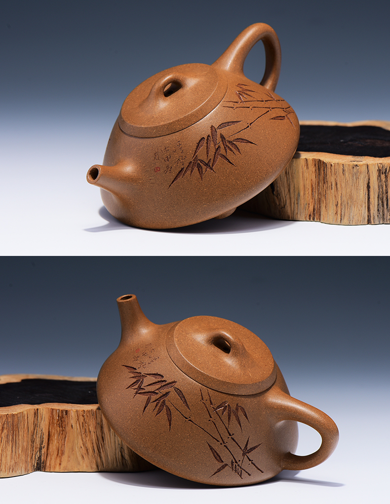 三维工匠宜兴紫砂壶名家全纯手工茶壶茶具原矿老段泥东坡石瓢壶