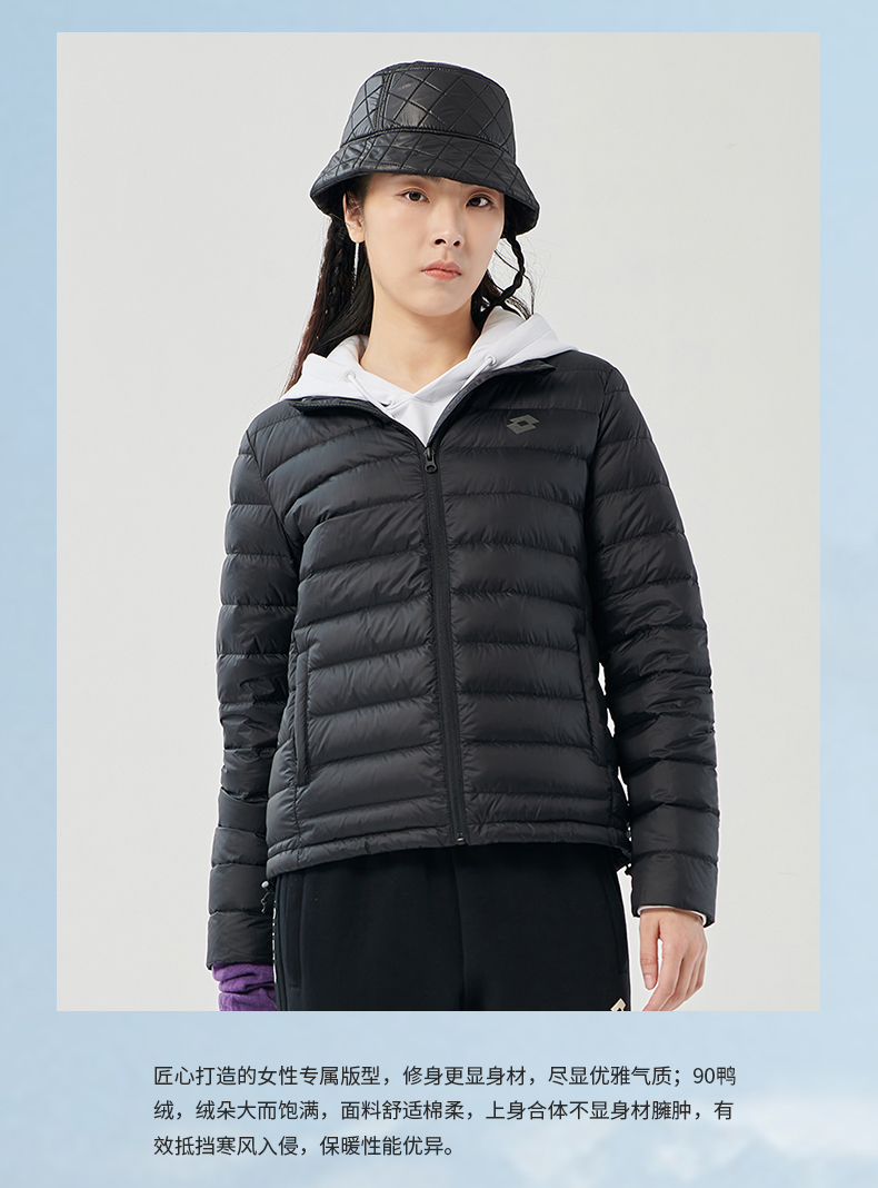 lotto乐途女羽绒服2021冬季新款休闲百搭女士立领外套162141009