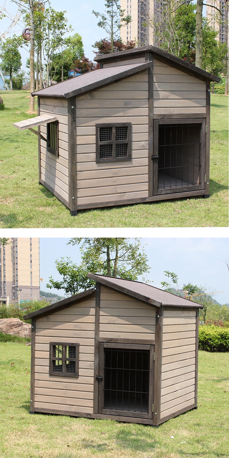 户外实木狗屋大中小型犬狗窝狗舍狗房子