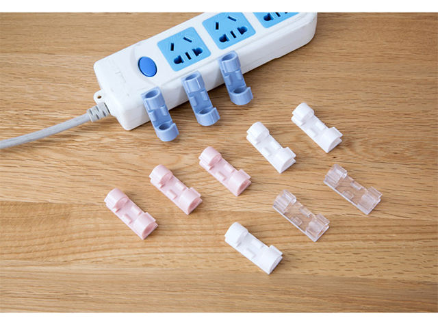 自粘电线固定器理线神器线卡子固定夹网线收纳胶粘理线器白色小号2盒