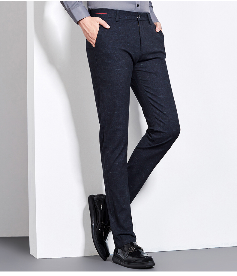 雅鹿秋季新款休闲裤男士修身韩版宽松小脚黑色西裤弹力商务裤子kw