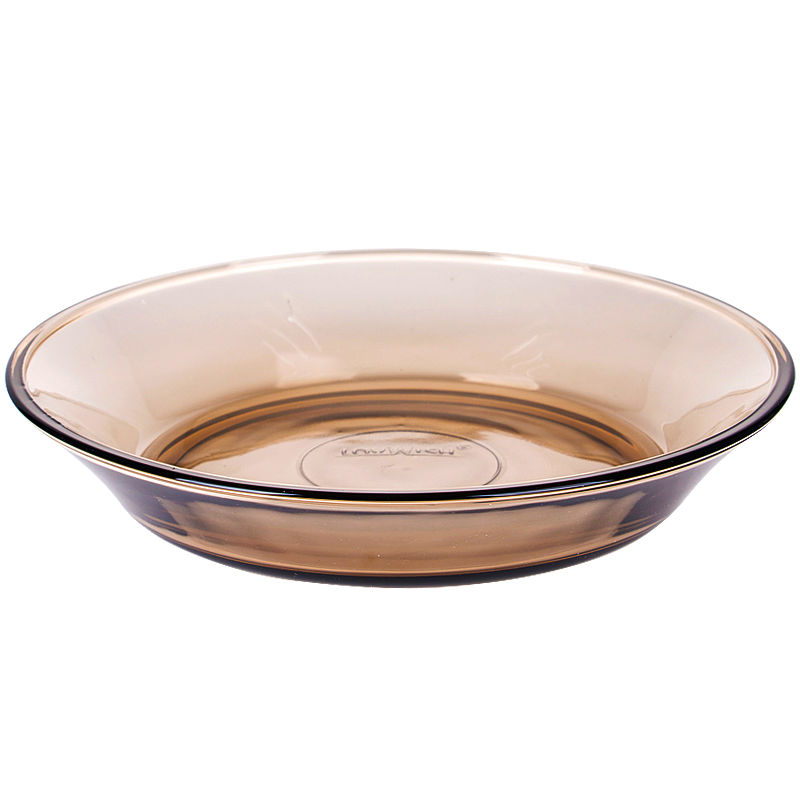 小姗家居茶色玻璃盘子家用菜盘水果盘餐盘碟子鱼盘1只装茶色盘