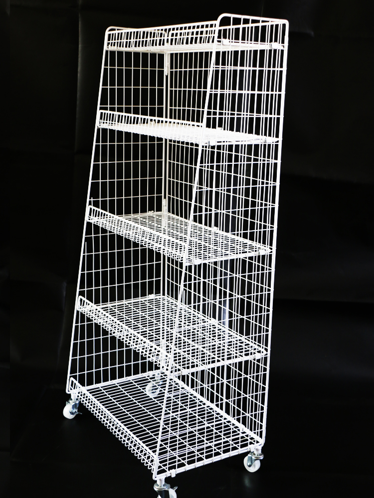 超市斜口篮货架面包叠笼收纳笼加厚闪电客加粗网笼架展示架整套