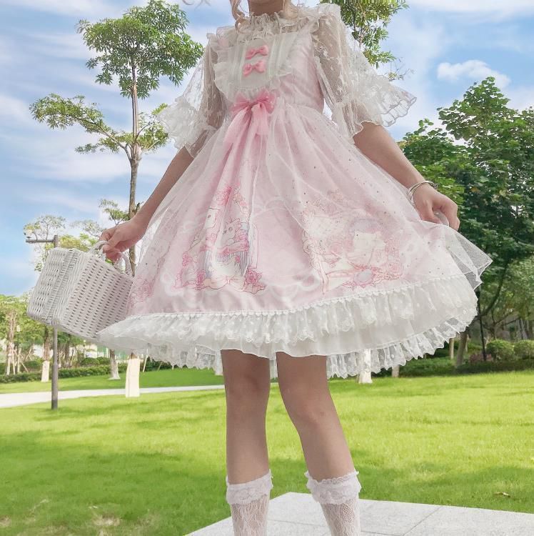 白菜洛丽塔公主裙正版全套大裙摆洛丽搭裙ita裙子儿童1012岁蕾丝袜