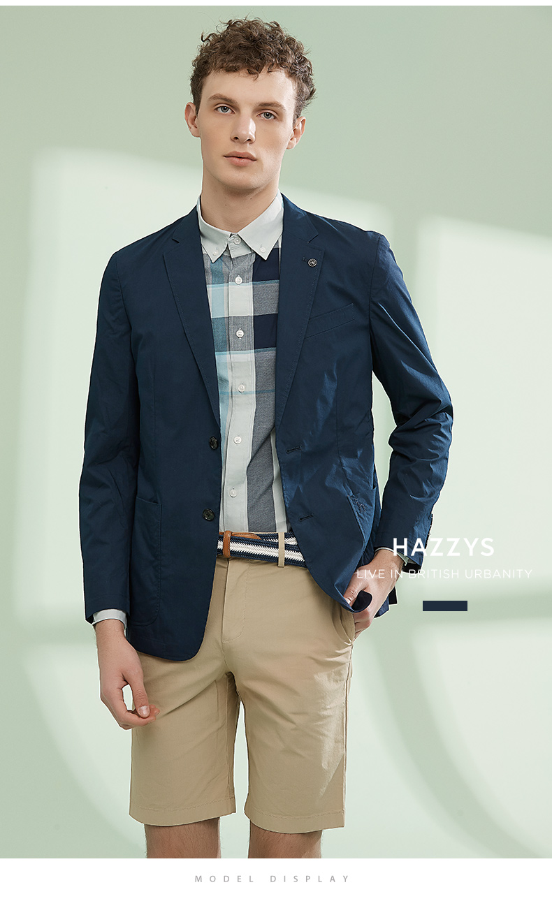 哈吉斯hazzys春夏新款单西男士休闲西服韩版修身西装外套