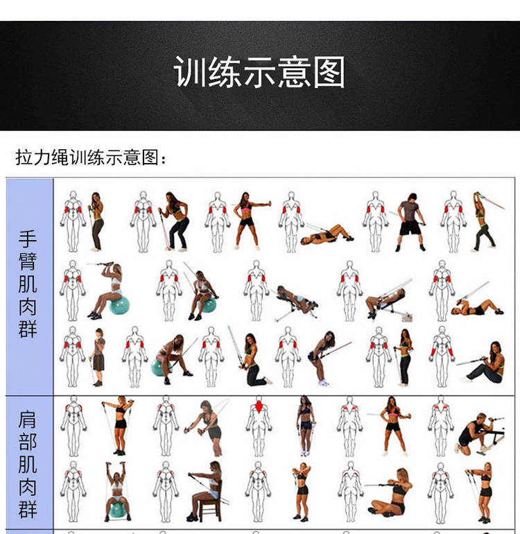 卡奇雅(kaqiya)拉力绳/拉力器 弹力绳男女扩胸肌健身拉力绳弹力带训练