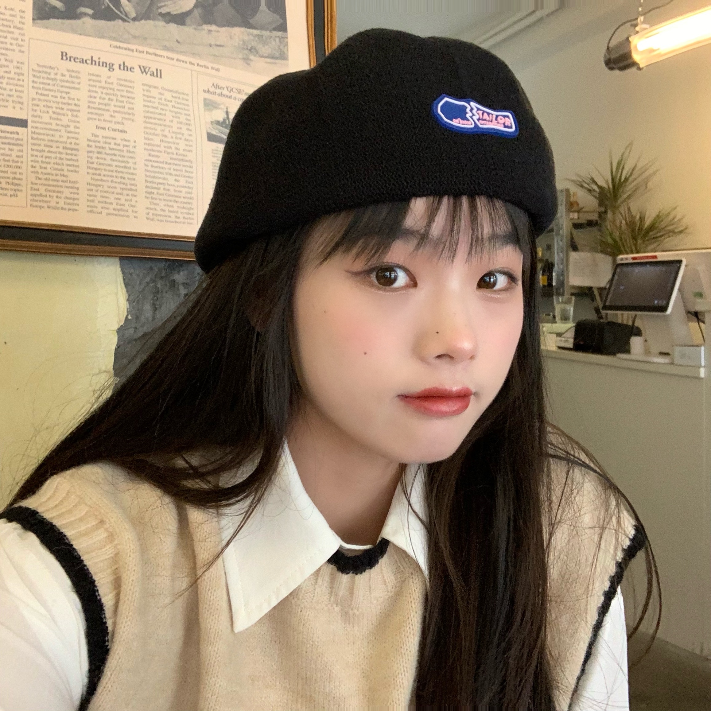 suntek陈奶奶小众透气反戴前进帽女秋韩版时尚短檐鸭嘴帽休闲贝雷帽子