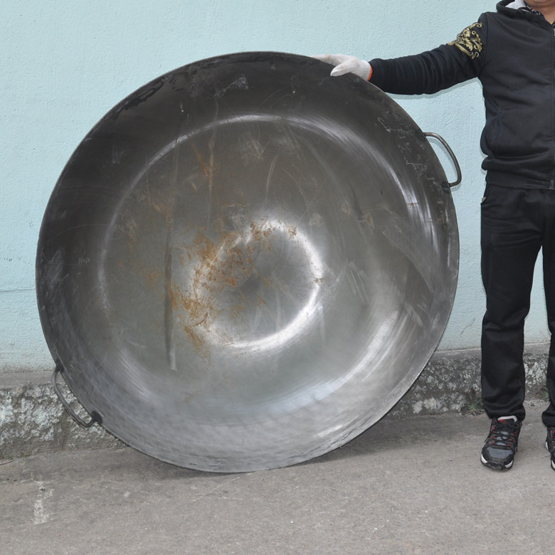 双耳钢板锅大号70140厘米熟铁炒锅饭店食堂饭店炒料大锅饭用锅fenghou