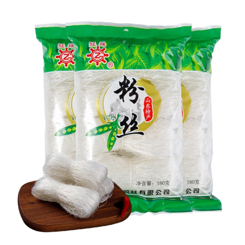 冠珠正宗龙口粉丝180g不熏不掺绿豆水晶火锅粉丝扇贝粉丝方便速食山东