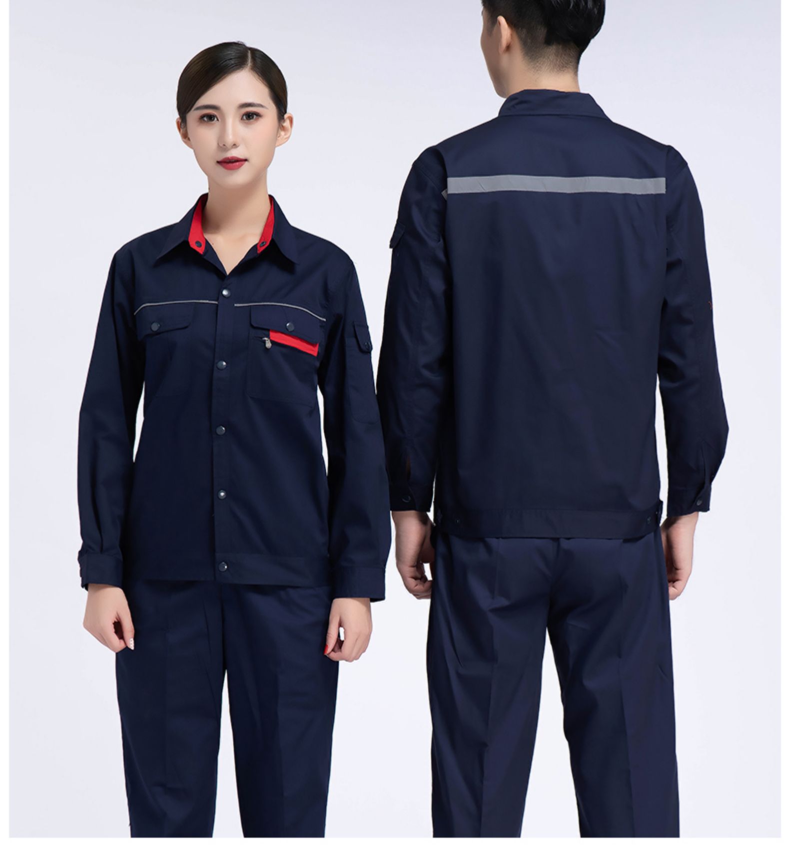 夏季工作服套装男长袖防静电电工薄款短袖劳保服耐磨厂服定制 希杰