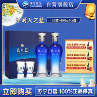 洋河(YangHe) 蓝色经典 天之蓝 46度 480ml*2 礼盒装 浓香型白酒 口感绵柔(新老包装随机发货)