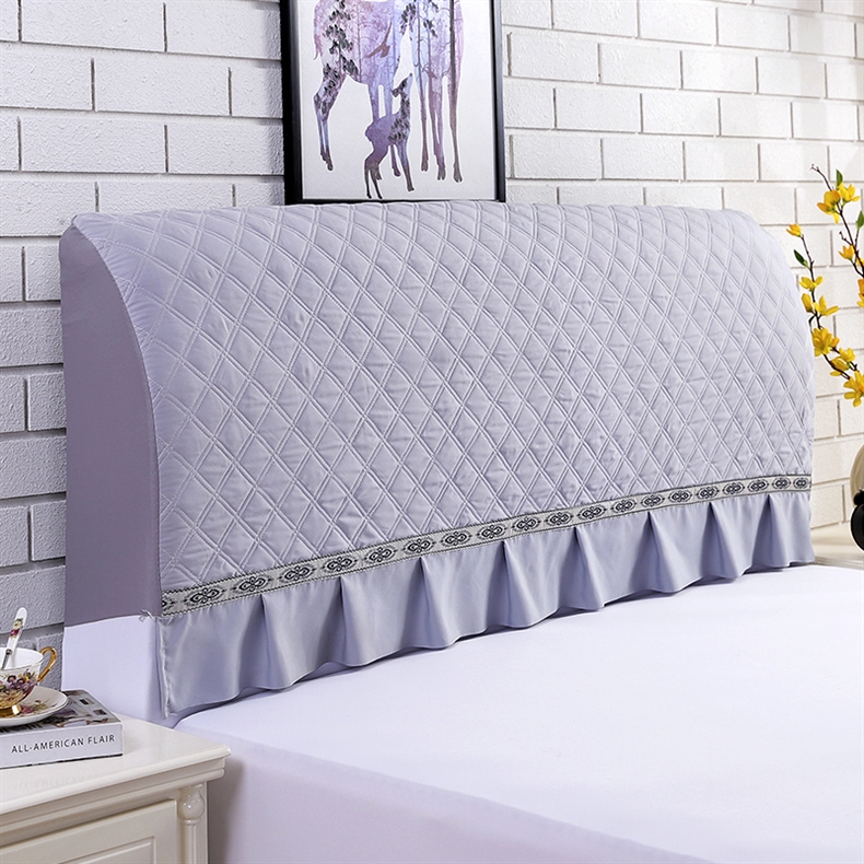 全包弹力床头罩1.5米1.8米布艺软包床头套床头靠背防尘保护罩 灰色1.