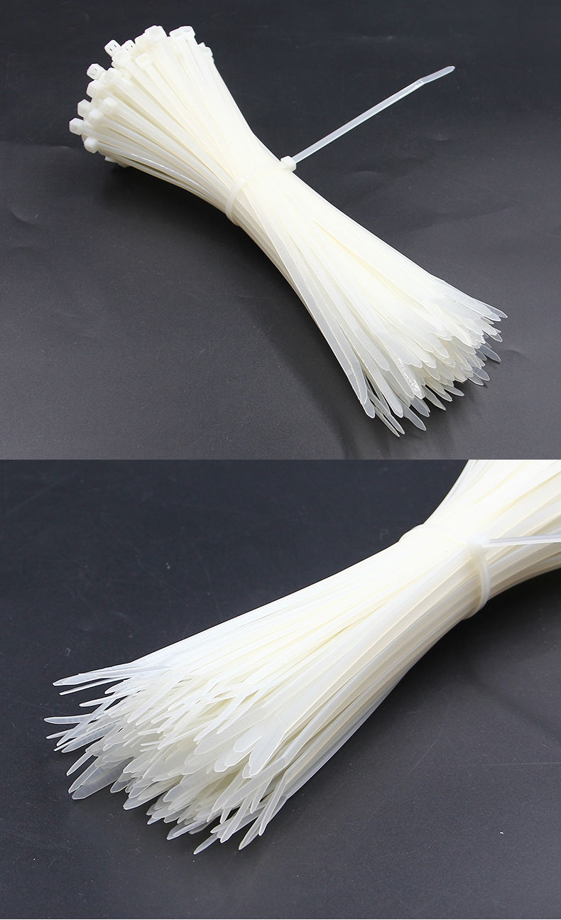 尼龙扎带大中小号4*200自锁式塑料扎带捆扎带白色勒死狗束线带 白色