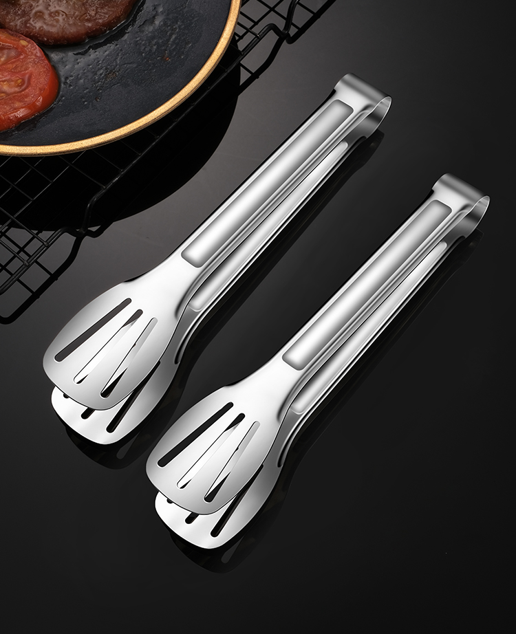 将夜304不锈钢食品夹子面包烧烤牛排夹菜烤肉馒头食物夹厨房家用防烫