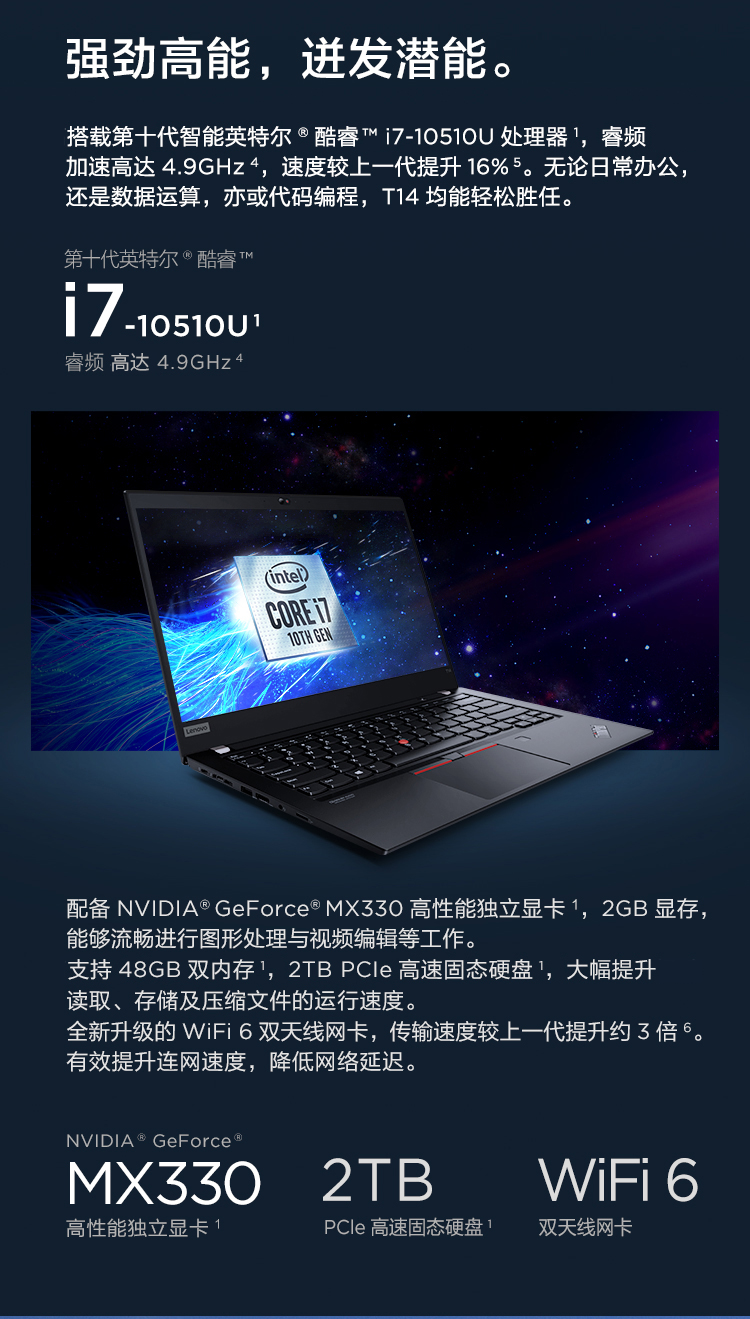 thinkpad轻薄本thinkpad t14 联想thinkpad t14 4jcd i7-10510u 定制2