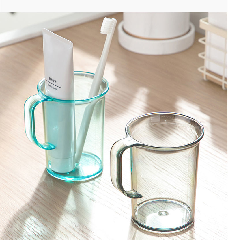 茶花漱口杯家用透明塑料牙缸簌涑口牙旅