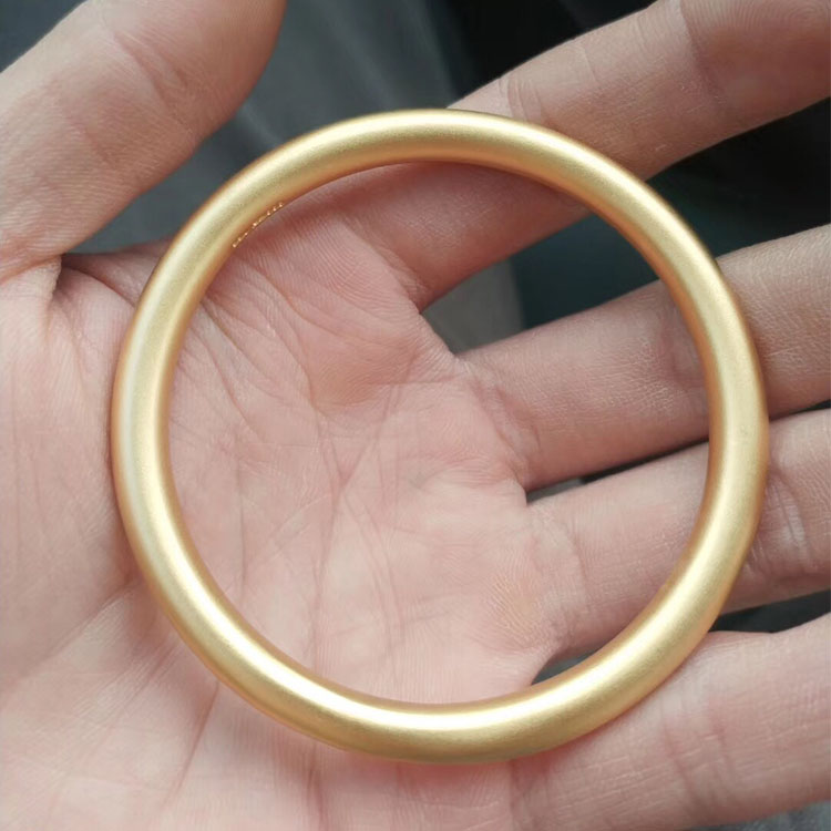 古法传承手镯沙金镯子简约实心磨砂手环情人节男女礼物抖音同款