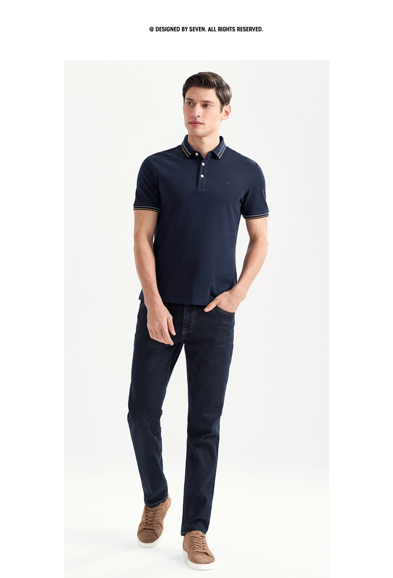 柒牌男装(sevenbrand)男士polo衫 柒牌男装短袖polo2021夏季新款男士