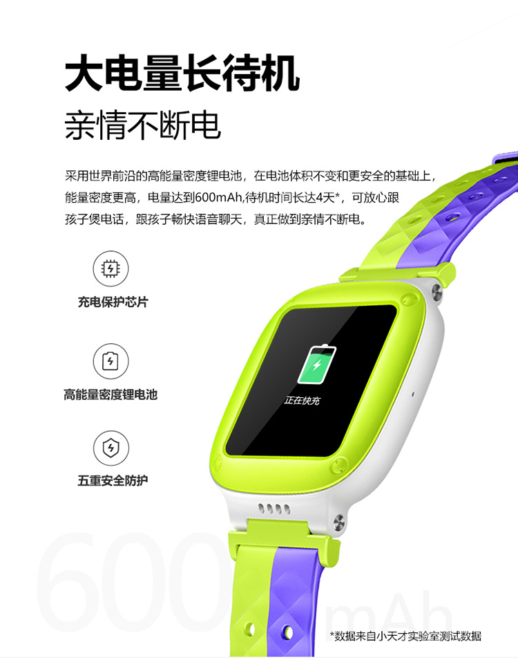 小天才电话手表y05浅粉快充版智能防水定位手表学生儿童手表位偏预警