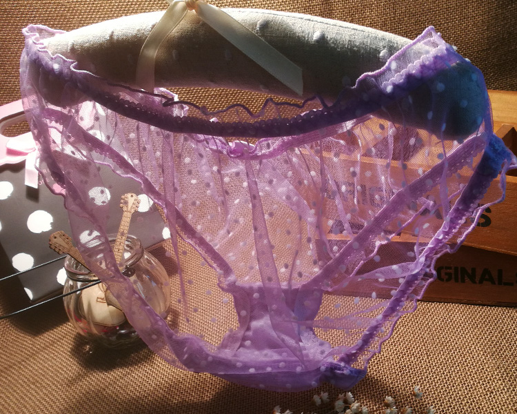 日系女生甜美学院风透明透视网纱性感诱惑女士三角内裤内档卓思哲