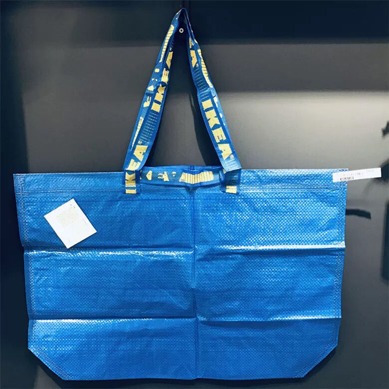 宜家弗拉塔大号蓝色环保购物袋编织袋搬家袋子打包收纳行李储物袋