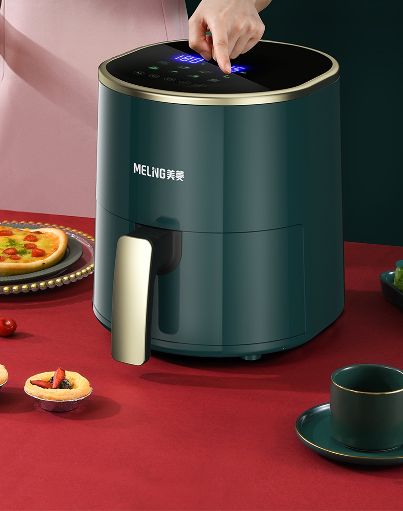 美菱空气炸锅家用2021新款智能大容量多功能一体烤箱5l翠冷绿智能液晶